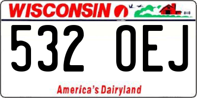 WI license plate 532OEJ