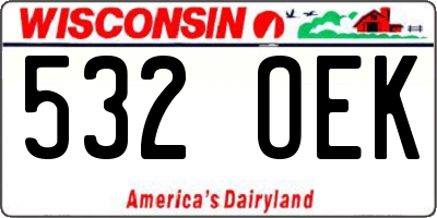 WI license plate 532OEK