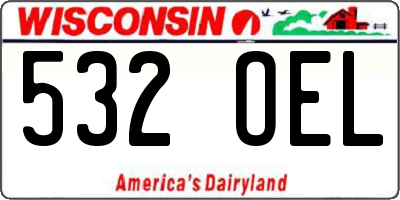 WI license plate 532OEL
