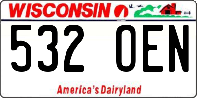 WI license plate 532OEN