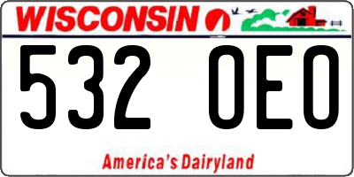 WI license plate 532OEO