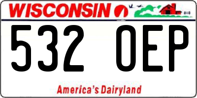 WI license plate 532OEP