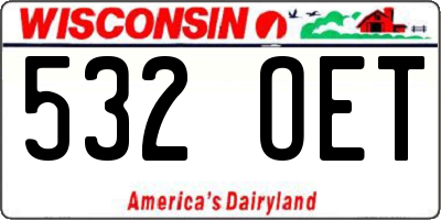 WI license plate 532OET