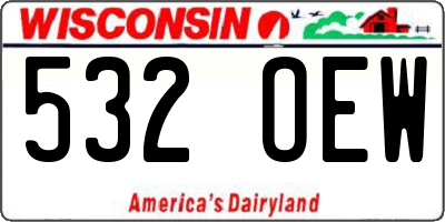 WI license plate 532OEW