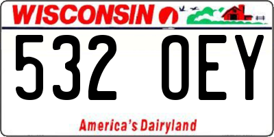 WI license plate 532OEY