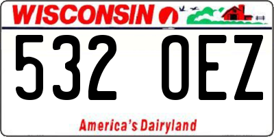WI license plate 532OEZ