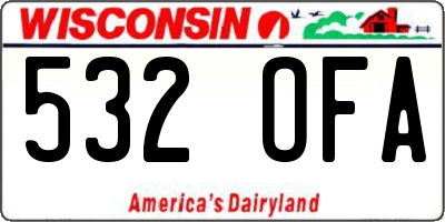 WI license plate 532OFA