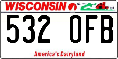 WI license plate 532OFB