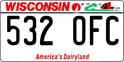 WI license plate 532OFC