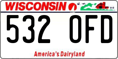 WI license plate 532OFD