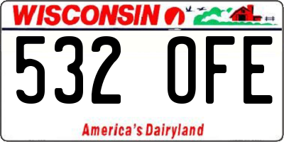 WI license plate 532OFE