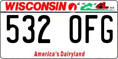 WI license plate 532OFG