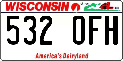 WI license plate 532OFH