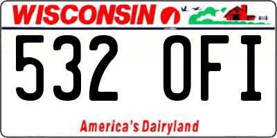 WI license plate 532OFI