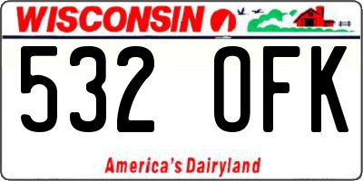 WI license plate 532OFK