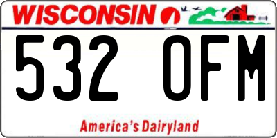 WI license plate 532OFM