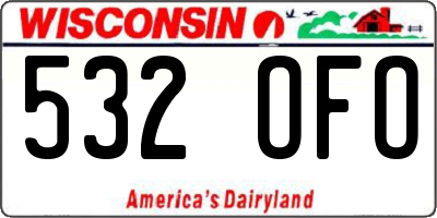 WI license plate 532OFO