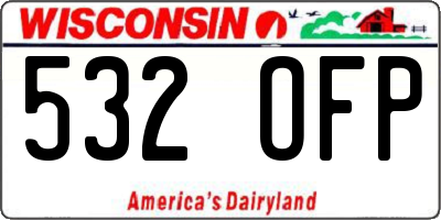 WI license plate 532OFP