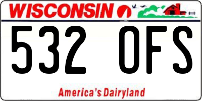 WI license plate 532OFS
