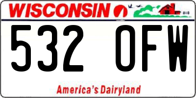 WI license plate 532OFW