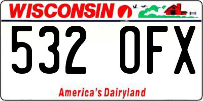 WI license plate 532OFX