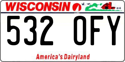 WI license plate 532OFY