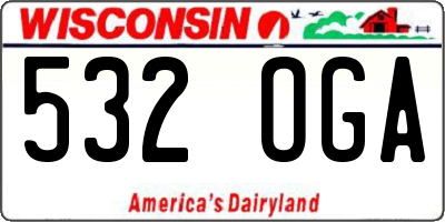 WI license plate 532OGA