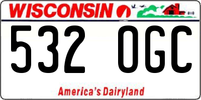 WI license plate 532OGC