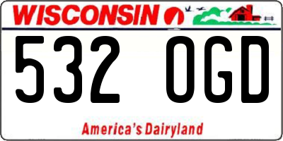WI license plate 532OGD
