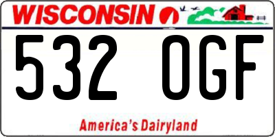 WI license plate 532OGF