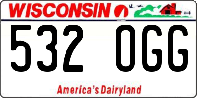 WI license plate 532OGG