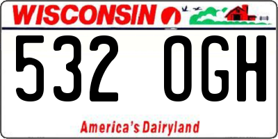 WI license plate 532OGH