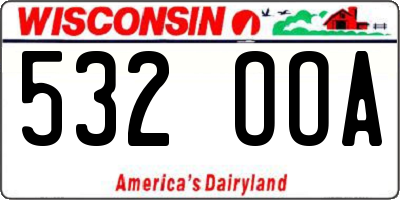 WI license plate 532OOA
