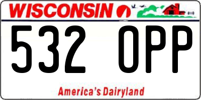 WI license plate 532OPP
