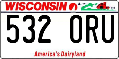 WI license plate 532ORU