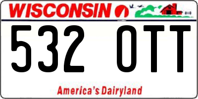 WI license plate 532OTT