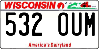 WI license plate 532OUM