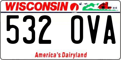 WI license plate 532OVA