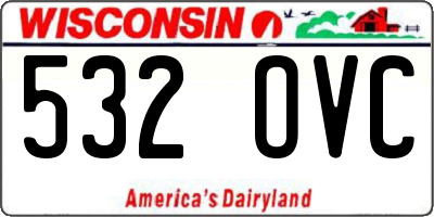 WI license plate 532OVC