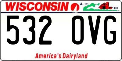 WI license plate 532OVG