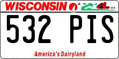 WI license plate 532PIS