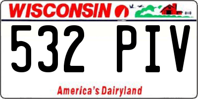WI license plate 532PIV