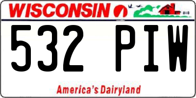 WI license plate 532PIW