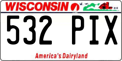 WI license plate 532PIX