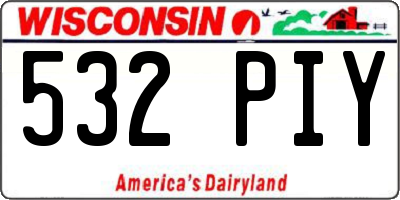 WI license plate 532PIY