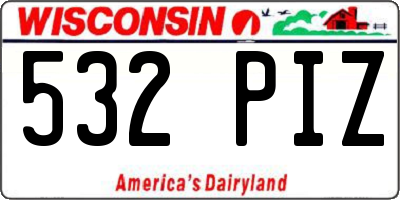 WI license plate 532PIZ