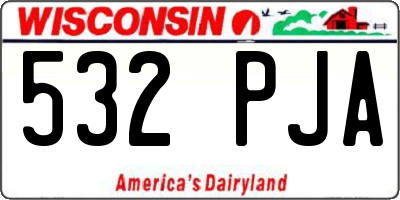 WI license plate 532PJA