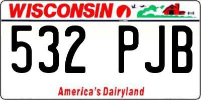 WI license plate 532PJB
