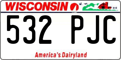 WI license plate 532PJC