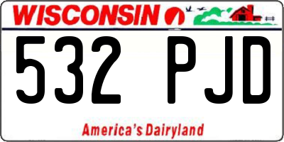 WI license plate 532PJD